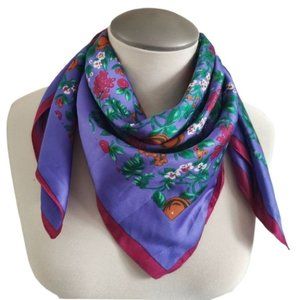 Fruit And Vines Polyester Small Square Scarf